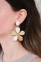 Heliophilia Silver Pendientes de Cuerpo de Latón con Piedras de Circonio - Crema